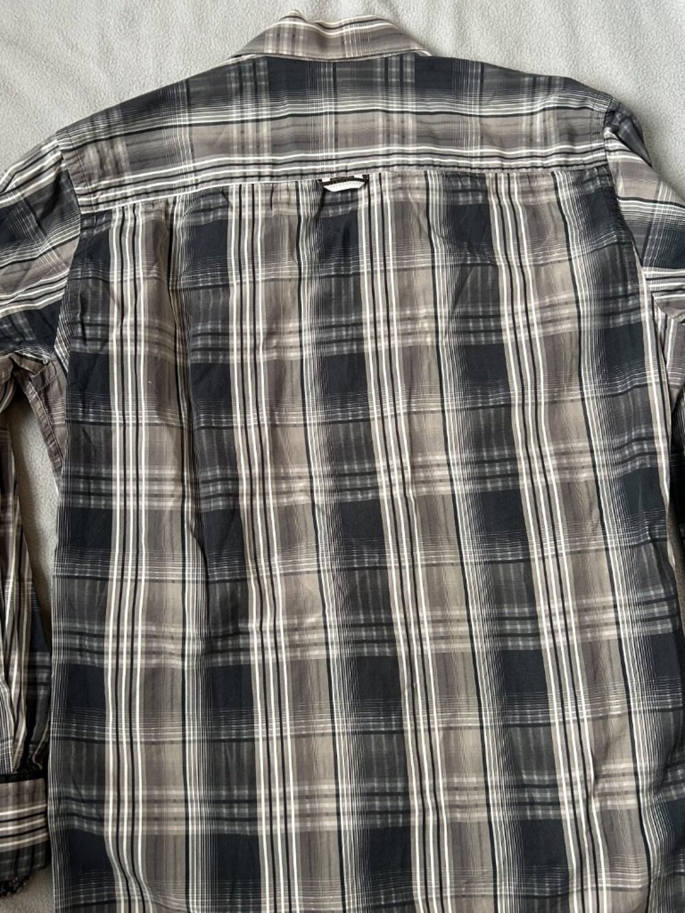 7 Downie St. Men’s Plaid Long Sleeve Sport Shirt - Black / Grey - US Medium - Picture 7 of 10